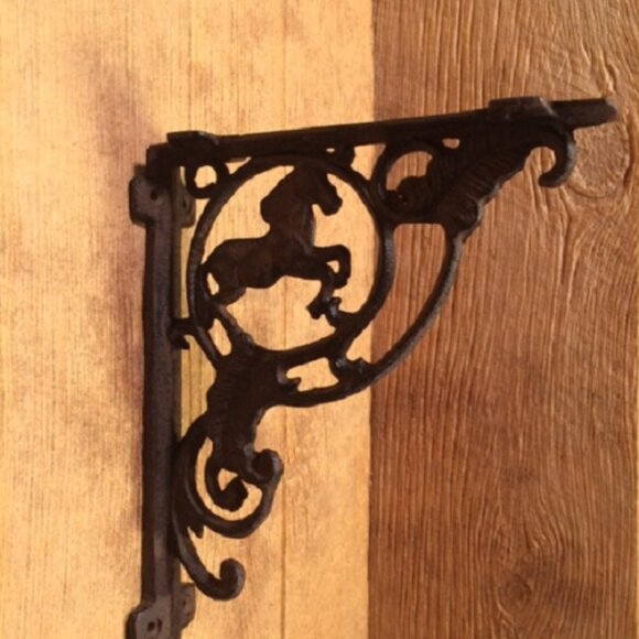 Two (2) Cast Iron Horse Corner Shelf Bracket 9 3/4" tall Home Décor 0170-15009 - Picture 7 of 16